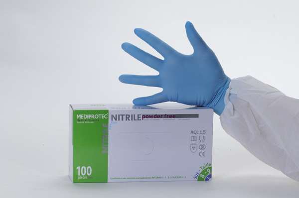 GANT NITRILE BLEU NON POUDRE SMALL 6-7 PAR 100